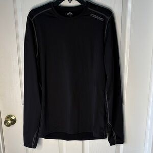 Hot Chillys Micro-Elite Chamois Crew Neck Black Long-Sleeve Performance Top Sz L